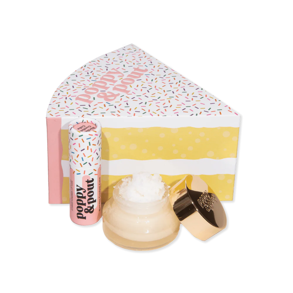 poppy & pout Birthday Confetti Cake Lip Care Duo