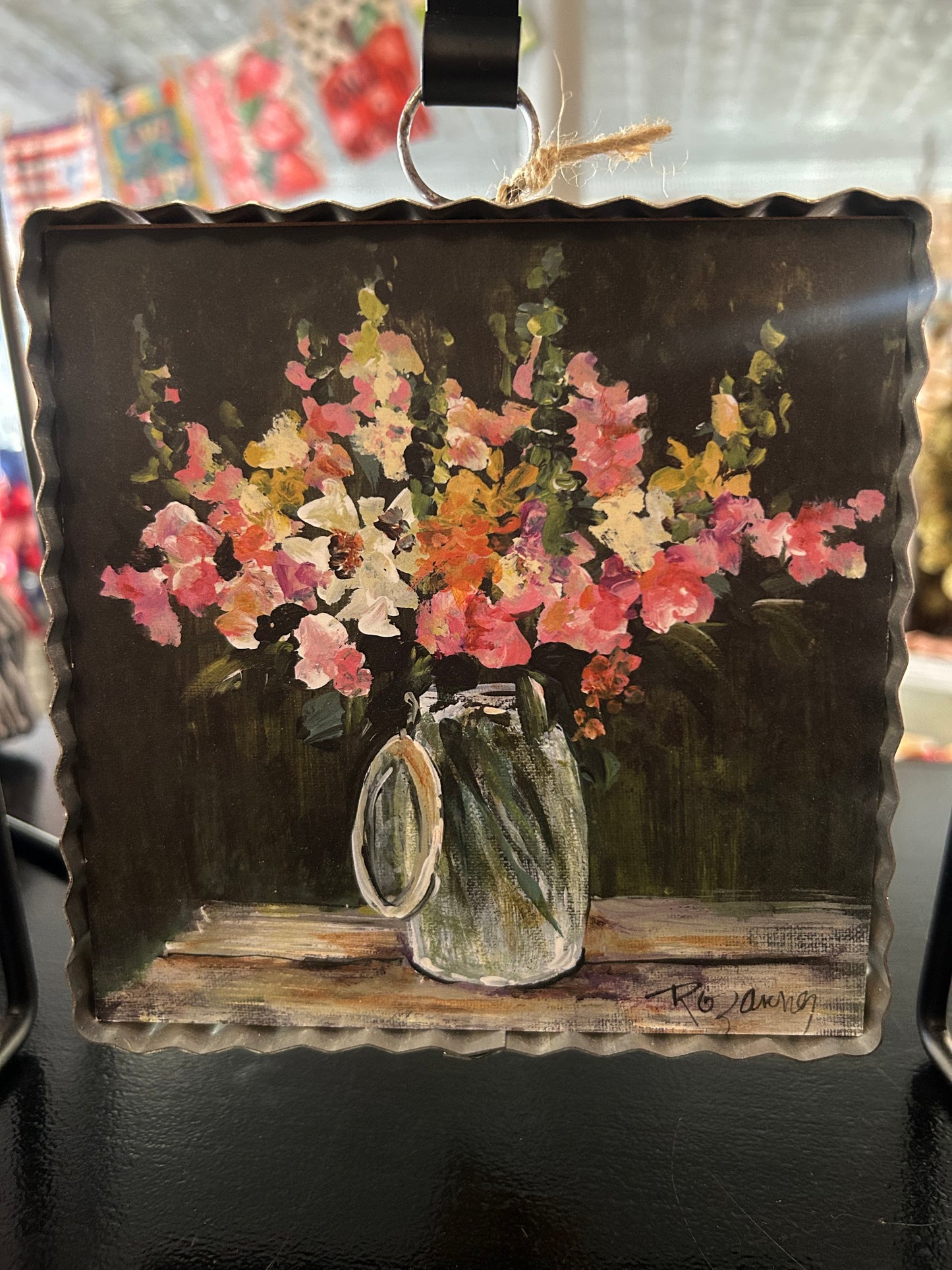 Mini Art Jar of Snapdragons