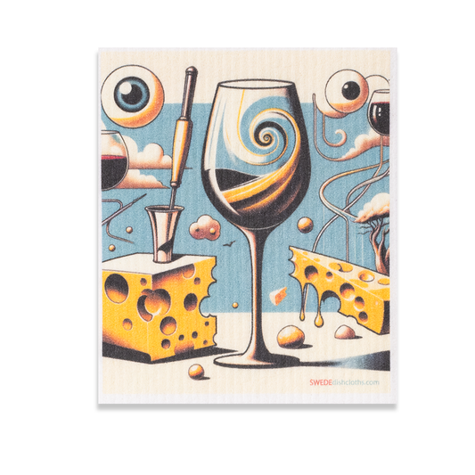 Swedish Dishcloth Surreal Eye Wine