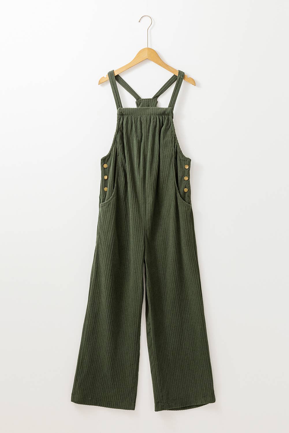 Corduroy Pocketed Wide Leg Loose Fit Overall (S-4X)