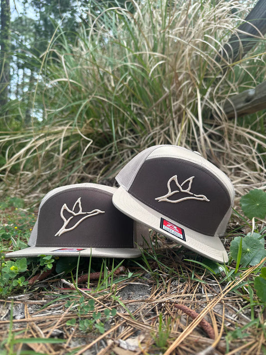 7 Panel Khaki/Coffee Combat Waterfowl Trucker Hat