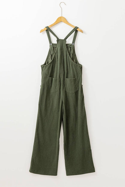 Corduroy Pocketed Wide Leg Loose Fit Overall (S-4X)