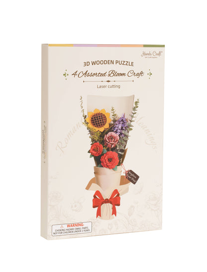 3D Wooden Flower Puzzle Bundle Pack