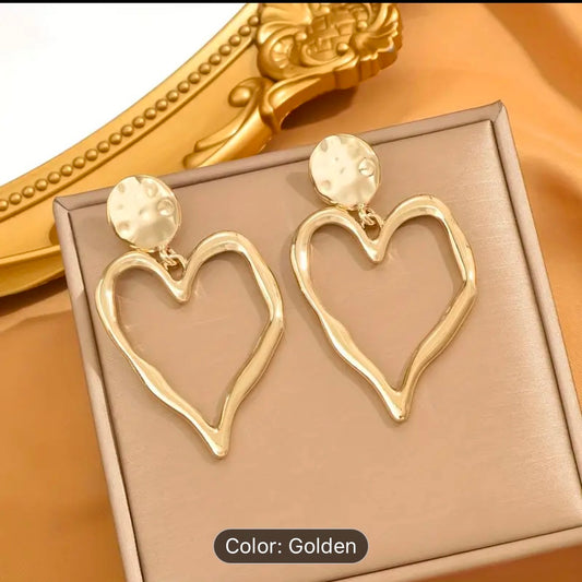 HEART EARRINGS- GOLDEN