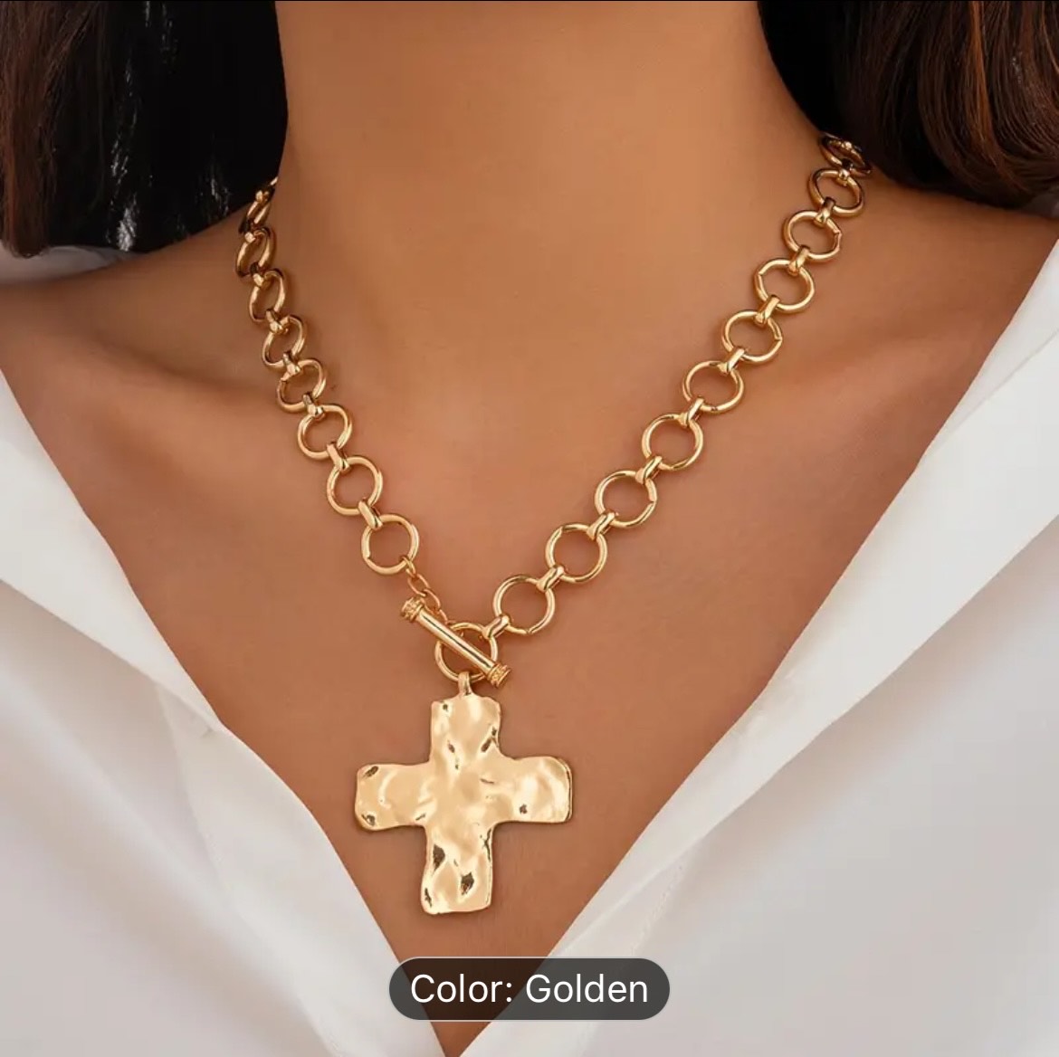 CROSS NECKLACE- GOLDEN