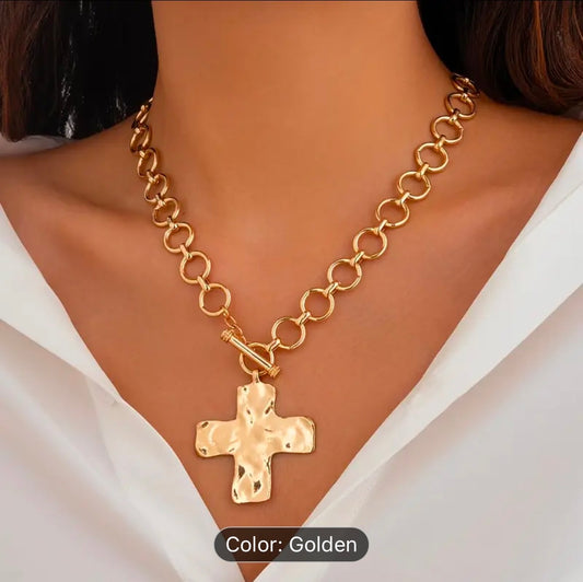 CROSS NECKLACE- GOLDEN