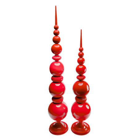 Red Finials- Set of 2