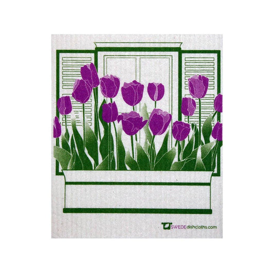 Swedish Dishcloth Purple Tulips