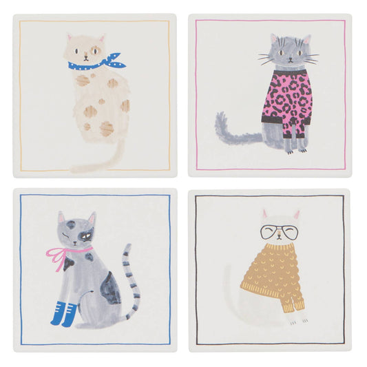 Feline Fine Soak Up Coaster Set of 4